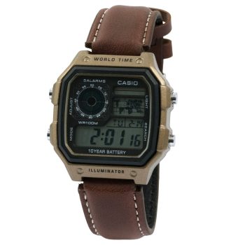 Casio AE-1200WHL-5AVDF World Time Digital Leather Belt Watch